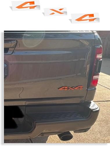 Image of Reflective Concepts 4x4 Emblem Overlay Decal Sticker -Fits: 2019-2026 Ram, NOT for Classic - (Color: Reflective Orange)