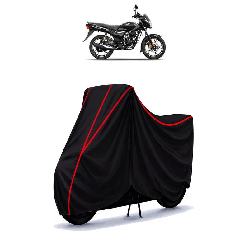 Image of Bajaj Platina 110 Drum Water Resistant Bike Cover for All Motorcycles & Rain | Heavy Duty Taffeta Fabric | UV Protection, Dustproof, Scratchproof | All Weather Two Wheeler Cover with Elastic Bottom