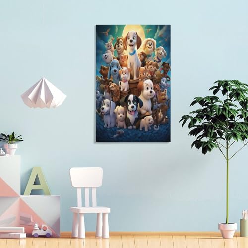 Impression sur toile chiots murale haute définition - 4
