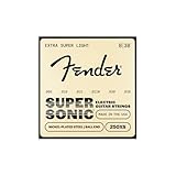 Fender Super 250 Guitar Strings, Nickel Plated Steel, Ball End, 250XS Gauges .008-.038, (6)