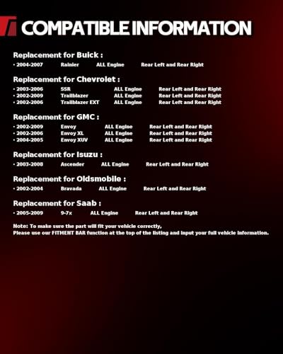 Image of Torchbeam Rear Brake Calipers Set for Chevrolet 2002-2009 Trailblazer, GMC 2002-2009 Envoy, Chevrolet 2002-2006 Trailblazer EXT, Rear Left and Rear Right Calipers Replace # 18B4805+18B4804