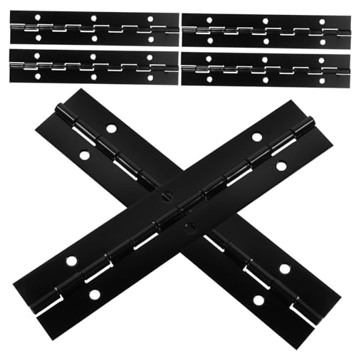 SOLUSTRE 6pcs Long Hinge Hinges Piano Hinge Garage Door Hinge Small Hinge Door Hardware Door Hinge Installation Kit Heavy Duty Hinge Iron Black