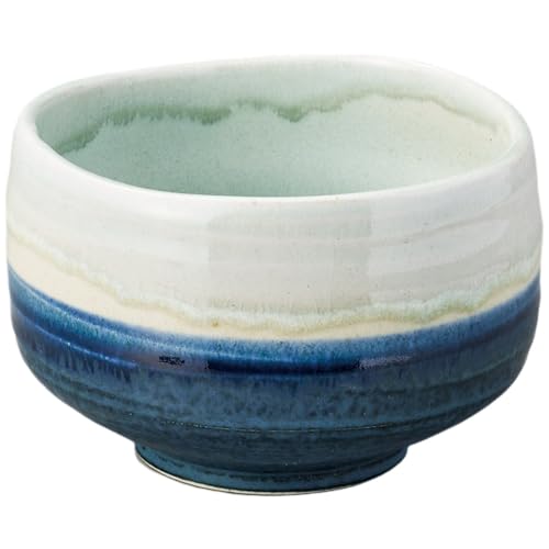 エールネット(Ale-net) 抹茶碗 12.5×H8cm 600t 塗分清流抹茶碗 茶道 茶道具 抹茶茶碗 陶器 美濃焼 日本製