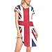 Naanle Womens Sexy Nightgown British Flag Short Sleeve Cute Ladies Loose Daily Shirt Casual Sexy Loungewear Girls Cloth House Dress,XXL