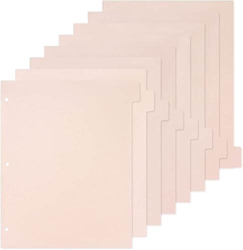 Divisores rosas para carpeta de 3 anillas, separadores de plástico resistentes de 8 pestañas, separadores de pestañas insertables para cuadernos Divisores rosas para carpeta de 3 anillas, separadores de plástico resistentes de 8 pestañas, separadores de pestañas insertables para cuadernos