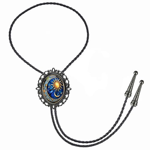 Image of Jeilwiy Bolo Tie for Men Western Cowboy Gothic Bolo Tie Necklace Halloween | Glow in Dark Bolo Tie for Men Women, 3D Halloween Bolo Tie, Gothic Western Ties, String Ties for Men Rodeo Leather Necktie