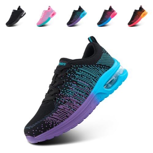 Hitmars Basket Femme Chaussure Running Chaussures de Sport Sneakers Running Shoes Basquettes Fitness Basket Course Marche Tennis Violet EU 38