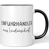JUNIWORDS Tasse, Einfuhrhändler aus Leidenschaft, Schwarz (6637373)