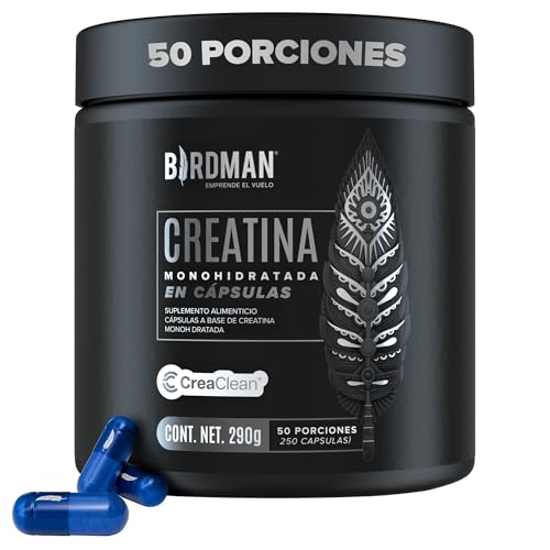 BIRDMAN Creatina Monohidratada de Alta Pureza en Cápsulas | Pre Workout y Post Workout | Sin Cafeína | Sin Gluten | Sin Azúcar | Sin Sabor...