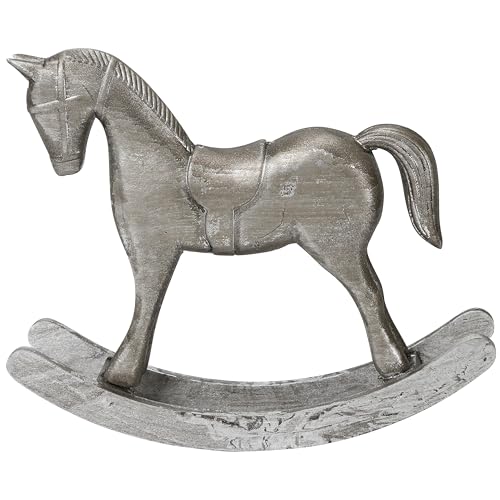 Estatua decorativa de caballo mecedor de madera vintage