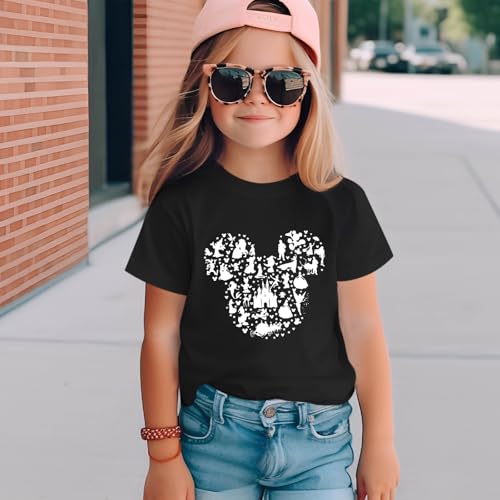 Image of Castle Fairy Shirt for Girls Cute Graphic Tee Kids Toddler Holiday Vacation T Shirts Trip Short Sleeves Summer Tops