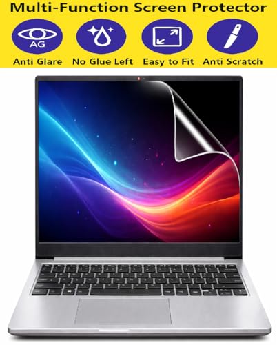 Image of Anjo 5 in 1 Combo Of 14 Inch & 16:10 Display Aspect Ratios Laptop Screen Protector, KeySkin, Body Lamination Trackpad & Lid (Transparent) & Pad