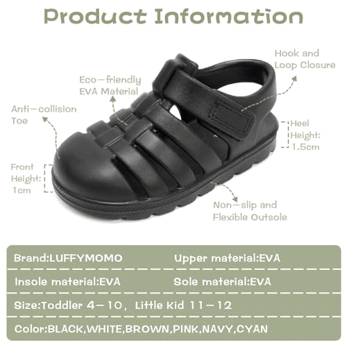 Image of Luffymomo Unisex Kids Closed Toe EVA Sandals | Boys Girls Summer Sport Lightweight Sandal,Outdoor Water Shoes