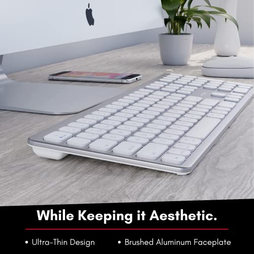 Macally Premium Wireless Bluetooth Keyboard For Mac, Imac, Macbook, Mac Pro - Compatible Apple Wireless Keyboard For Mac Mini, Macbook Pro/Air Laptop - Rechargeable Full-Size Wireless Mac Keyboard #TOP3