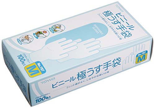 ビニスター 使い捨て手袋 ビニール極うす手袋 粉無 M (100枚入) 787-M