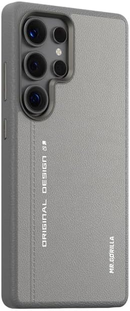 Blueo Galaxy S25 Ultra Uyumlu Premium Leather Gri Deri Telefon Kılıfı