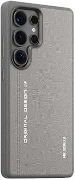 Blueo Galaxy S25 Ultra Uyumlu Premium Leather Gri Deri Telefon K l f
