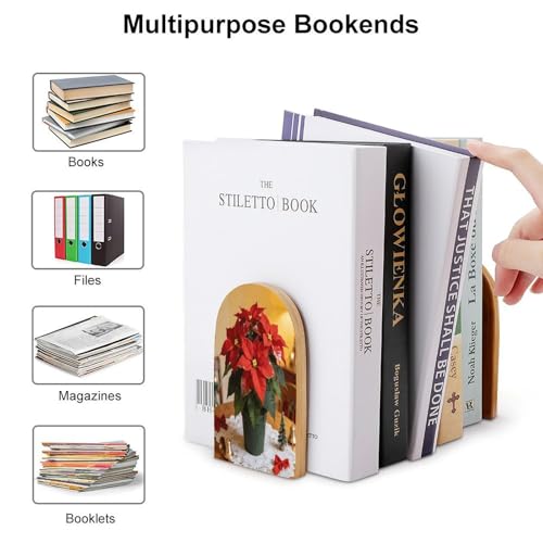 Sujetalibros de Navidad de madera antideslizante para evitar caídas de libros 4