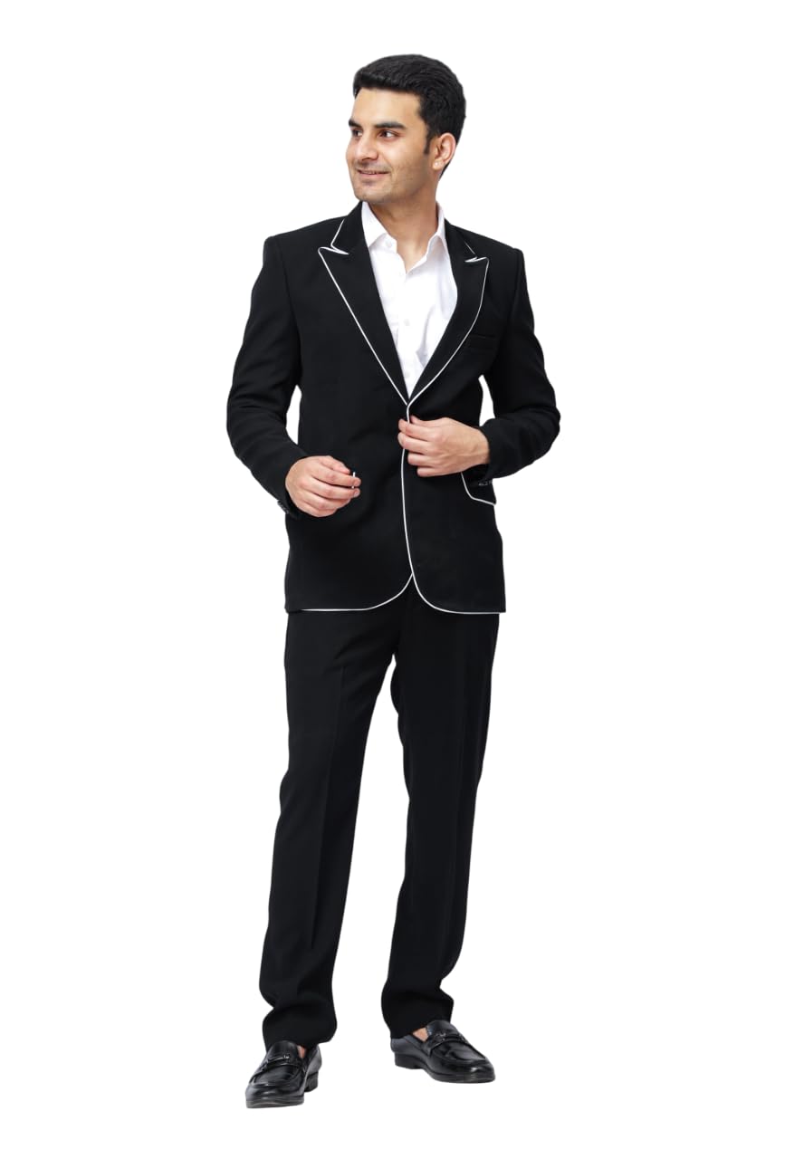 aesthelia Men's Black Designer Blazer | Festive, Wedding & Ethnic Wear | Regular Fit | Indian Traditional Clothing-picture-35