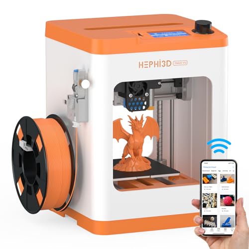 Tina2S 3D Printer, HEPHI3D 3D Printers WiFi Cloud Printing Auto Bed Leveling, Fully Assembled Mini 3D Printer for Beginners, Silent Print, Fully Open Source DIY 3D Printers for Home, School, Office