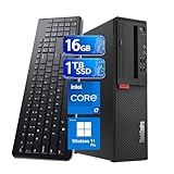 Lenovo ThinkCentre SFF Desktop M710s PC Win11, Intel Core i7-6700, 16GB RAM, 1TB SSD, Keyboard & Mouse (Renewed)