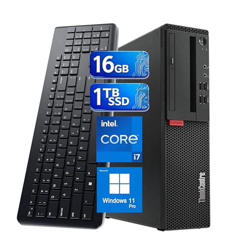 Lenovo ThinkCentre SFF Desktop M710s PC Win11, Intel Core i7-6700, 16GB RAM, 1TB SSD, Keyboard & Mouse (Renewed)