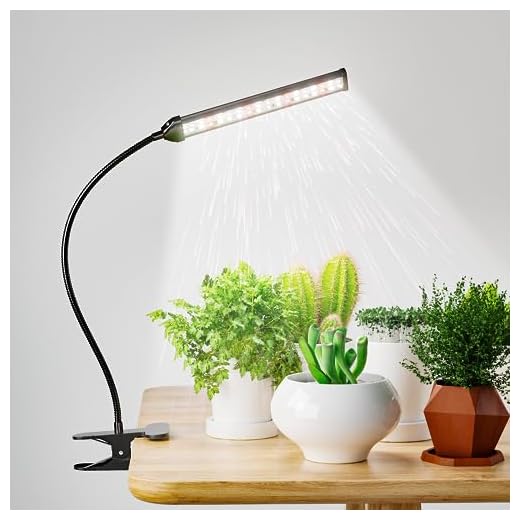 GooingTop Grow Light for Indoor Plants Growing,5000K White Full Spectrum Gooseneck Plant Lamp Clip-on Desk for Pot Plant Seed Starting,Dimmable with Auto Timer