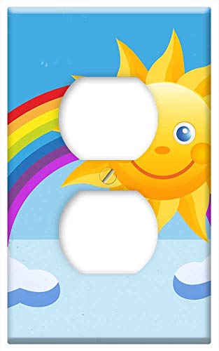 Switch Plate Outlet Cover - Sun Rainbow Kids Background Sky Weather Clouds