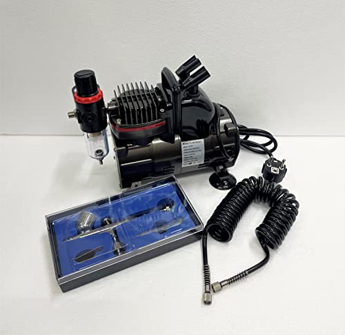 Image of ANMSALES TC-80 / AB-130 Mini Air Compressor Kit (With Airbrush & Pipe) For Paint Nail Art Tattoo Cake Decoration Paint Spray.