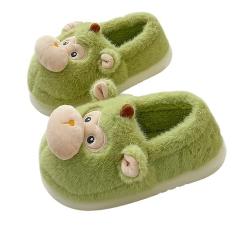 Monkey Slippers Women Funny Plush Cartoon Animal Slides Cute Kawaii Cozy Fuzzy Closed Back House Shoes