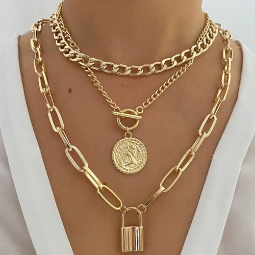 Long tiantian Western Jewelry for Women Layered Necklaces Stack Gold Coin Necklace Cowgirl Accessories Country Outfit Boho Trendy Cowboy Chic3