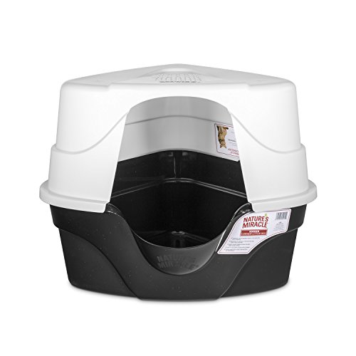 Nature’s Miracle Hooded Corner Litter Box, With Odor Control Charcoal Filter #TOP3