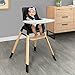 Dream On Me Nibble Wooden Compact High Chair in Black | Light Weight | Portable |Removable seat Cover I Adjustable Tray I Baby and Toddler