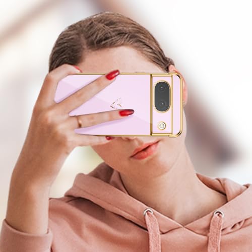 Coque Google Pixel 8a anti-rayures protège objectif photo motif cœur violet