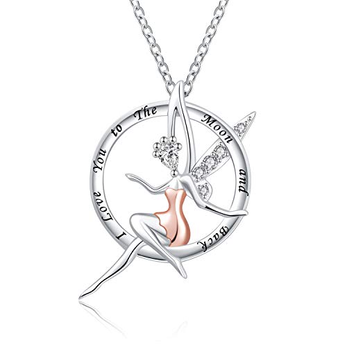 S925 Sterling Silver Unicorn Pendant Necklace Love Inspirational Necklaces for Girls Women to My Daughter/Granddaughter/Niece Unicorn Necklace Birthday Gifts (Fairy Necklace)