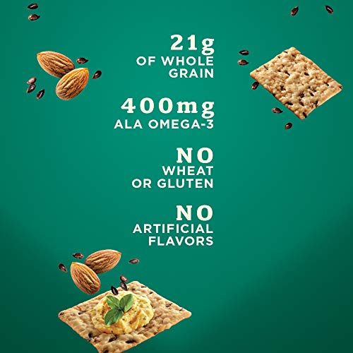 Blue Diamond Almonds Artisan Nut Thins Cracker Crisps, Flax Seeds, 4.25 Ounce (Pack of 12)