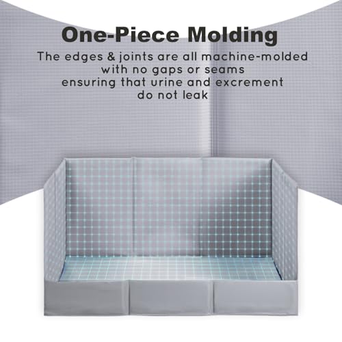 Image of HQ4US 4LEGS Dog Litter Box, Pee Pad Holder Foldable, Indoor Dog Potty Tray for Puppy & Medium Dogs, High Walls, Seamless, No Assembly, Waterproof, Easy to Clean, No Spill,Portable for Travel