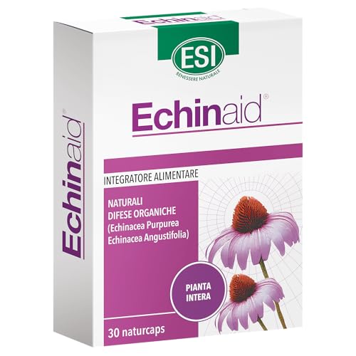 ESI - Echinaid, Integratore Alimentare a Base di Echinacea, Favorisce le Difese Immunitarie Contro i Malanni Tipici della Stagione Invernale, Senza Glutine e Vegan, 30 Naturcaps