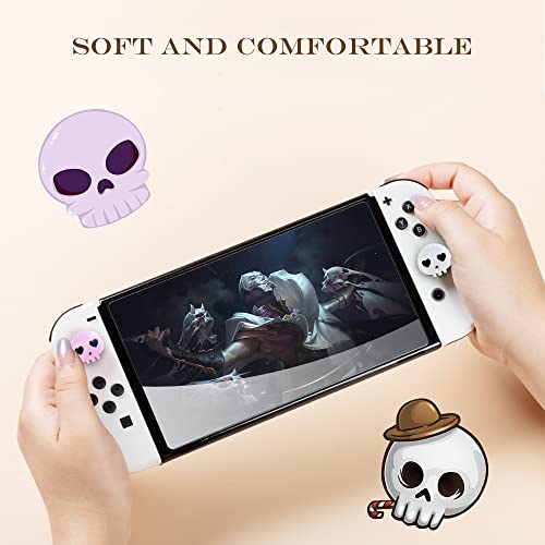 Perfectsight Switch Thumb Grips, Cute Halloween Skull Joystick Caps For Nintendo Switch, 4 Pcs Thumbstick Cover For Switch Lite, Switch Oled, Analog Stick Button Cover For Ns Joycon Controller #TOP3