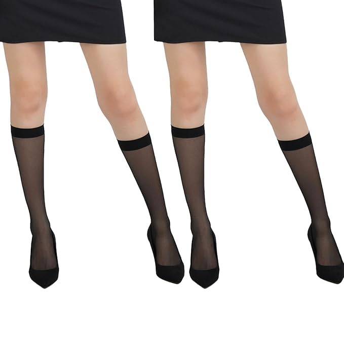 JH Retreat Women's Sheer Knee High Stockings – Ultra Stretchable & Lightweight Calf-Length Trouser Socks for Office, Travel & Daily Wear-image-43