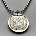 1997 South Africa 1 Rand coin pendant necklace springbok antelope Rhim gazelle Cape Town Johannesburg Durban Pretoria Port Elizabeth Bloemfontein Soweto Tswana Xhosa Afrikaan Zulu Kgalagadi n000631