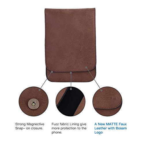 Bosam Matte Faux Leather Cell-Phone-Bag-Pouch-Woman Crossbody Purse Case With Touch Screen Window And Shoulder Strap (Brown) #TOP4
