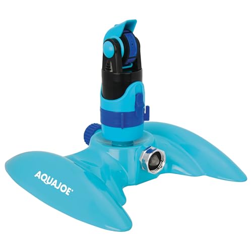 Aqua Joe AJ-MSSBM 4-Pattern Sprinkler with 360-Degree Rotation and Metal Base Up to 3 740-Square-Foot Coverage