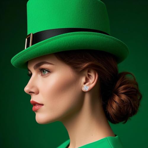 Reffeer Solid 925 Sterling Silver Flower Clover Earrings Studs for Women Teen Girls CZ Flower Stud Earrings3