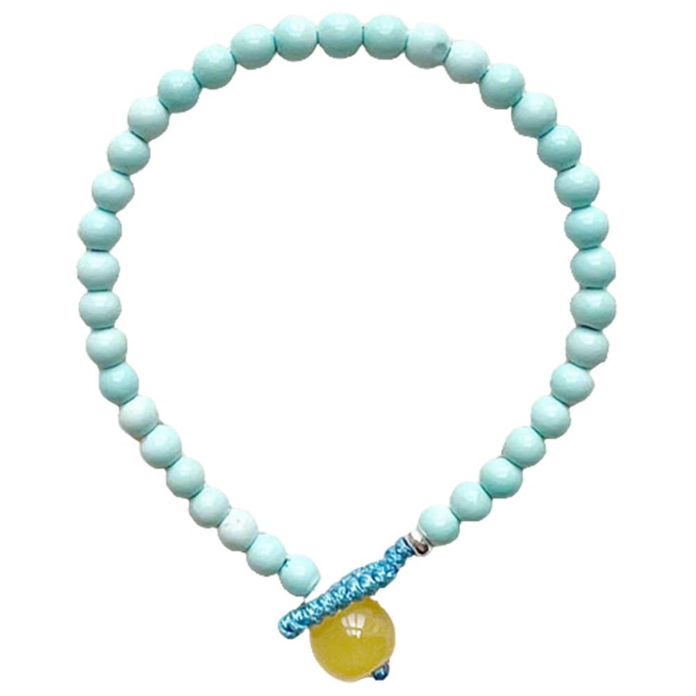 Pulsera de Cristal Turquesa para Mujer, Pulsera de Piedra Natural de 0.197 in, Pulseras de Piedras Preciosas Ajustables, Pulseras de Cuentas de Yoga para Mujeres y Hombres,5mm