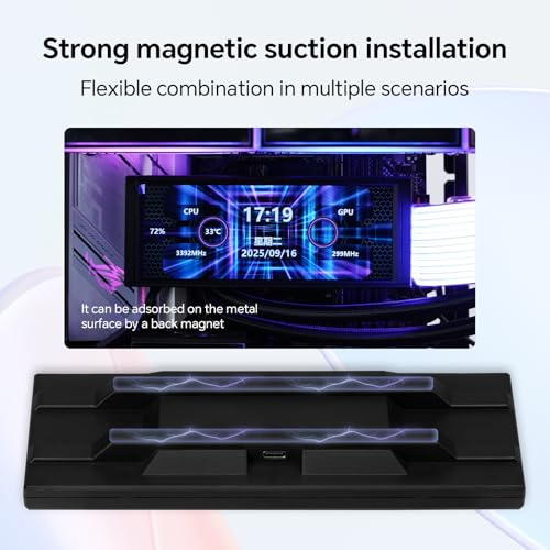 Image of Thermalright Trofeo Vision LCD AIO Display 6.86 inch PC Monitor, USB Type-C Screen for Real-Time Hardware Monitoring, with Preset & DIY Themes for Gaming PC Case /CPU Cooler(Black)
