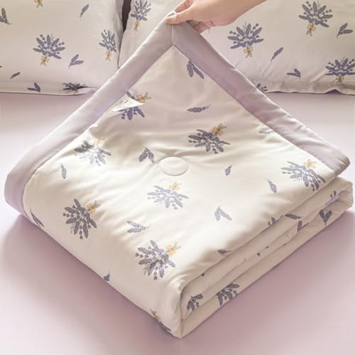 Couette été réversible en microfibre lavable Surwin violet clair 200x230 cm