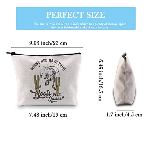 Country Music Themed Zipper Pouch Shania Merch Tour Gift Whose Bed Have Your Boots Been Umder Makeup Bag Gift for Country Music Fan (Boots Been Under Bag EU) - Image 2