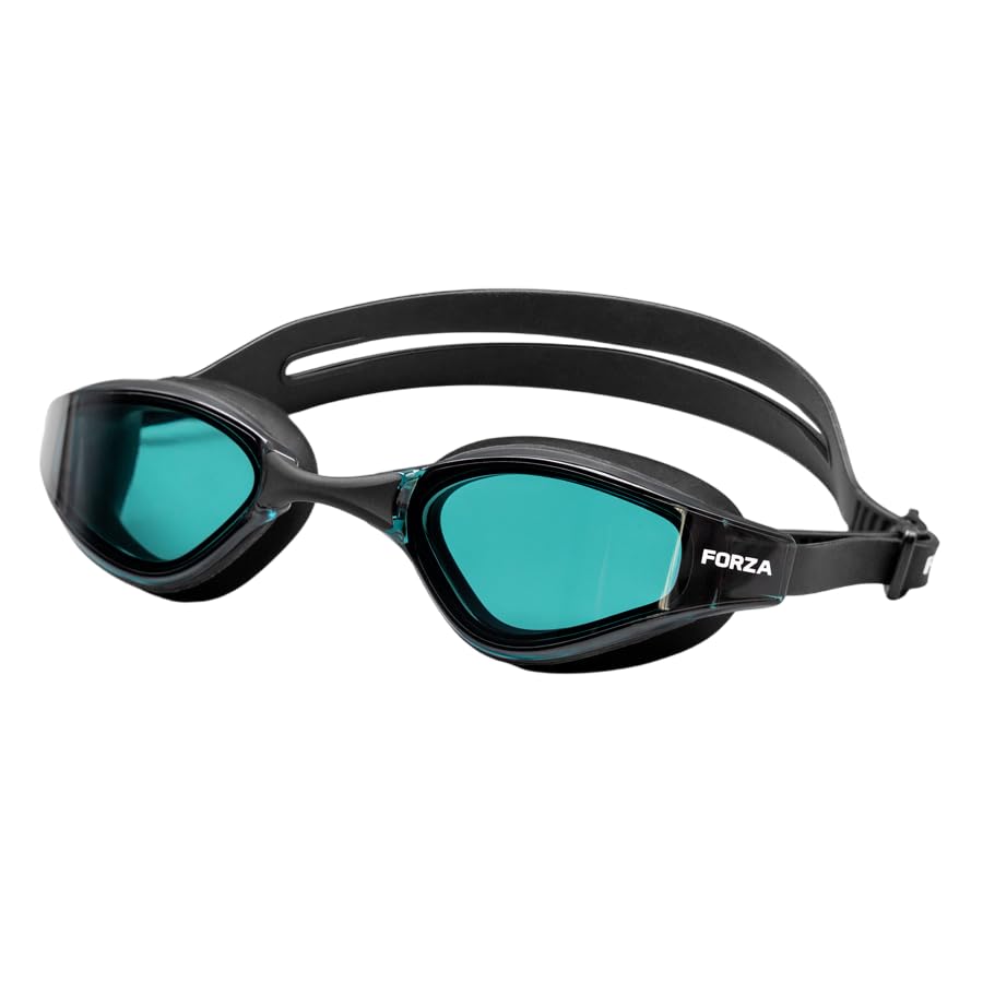 FORZA Schwimmbrille für Erwachsene Basic – Antibeschlag- und UV-Schutz – Auslaufsichere Schwimmbrille mit anpassbarer Passform