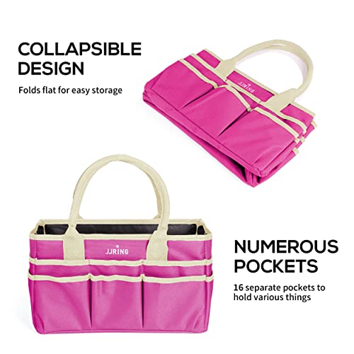 Image of JJRING Craft and Art Tote - 600D Rose Red Nylon Fabric Art Sewing Organizer Bag with Pockets - for Craft, Scrapbooking, Medical, and Office Supplies Storage